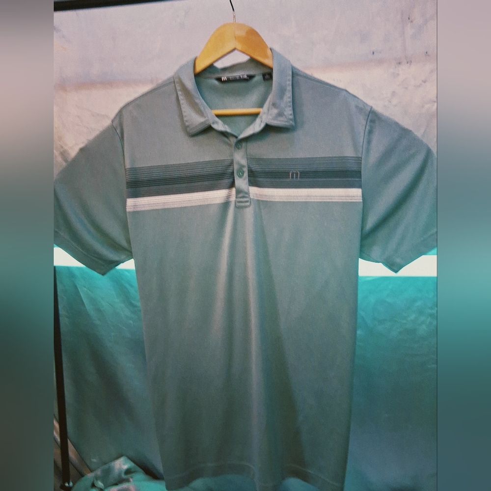 TravisMathew Golf Polo Men’s XL Seafoam Green Short Sleeve Performance Shirt